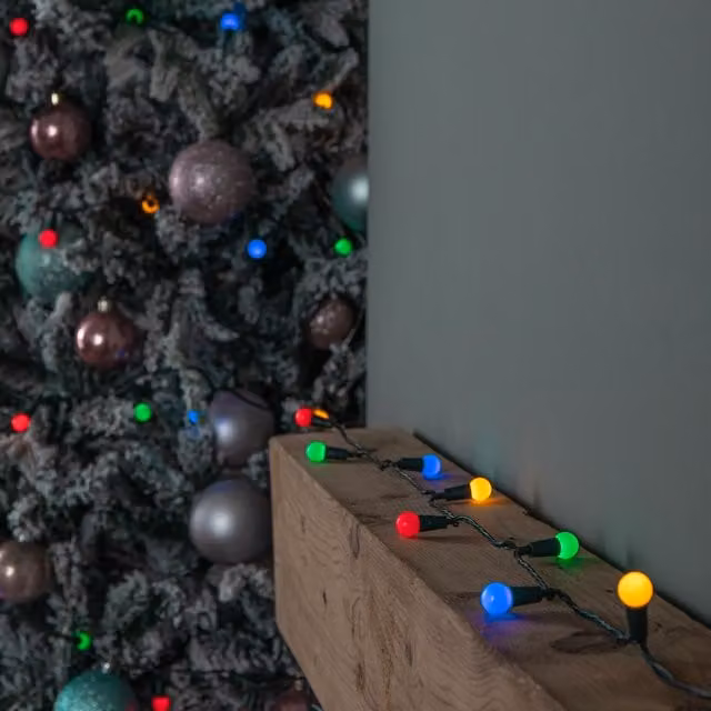Samuel Alexander 10m Multi-Coloured 100 LED Multi-Action Pearl Christmas String Lights