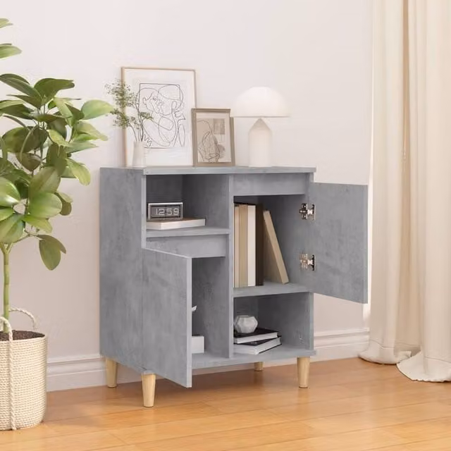 Berkfield Home Sideboard in Concrete Grey, W/D/H: 60 x 35 x 70 cm – 1