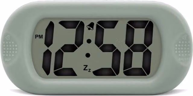 Acctim Smartlite Crescendo Digital Alarm Clock with Jumbo Display and Silicone Case in Pale Green – 1