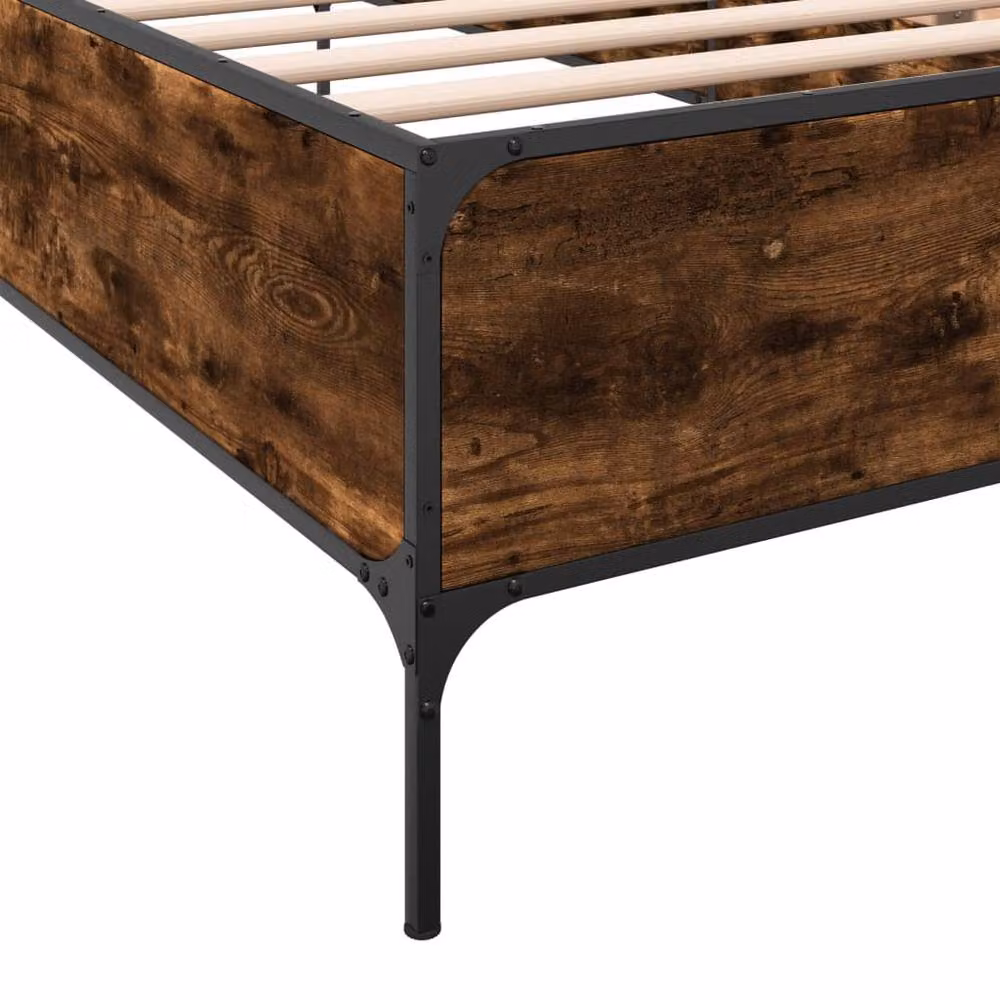 Berkfield Home Smoked Oak Small Single Bed Frame in Brown, W: 75 cm, L: 190 cm – 4