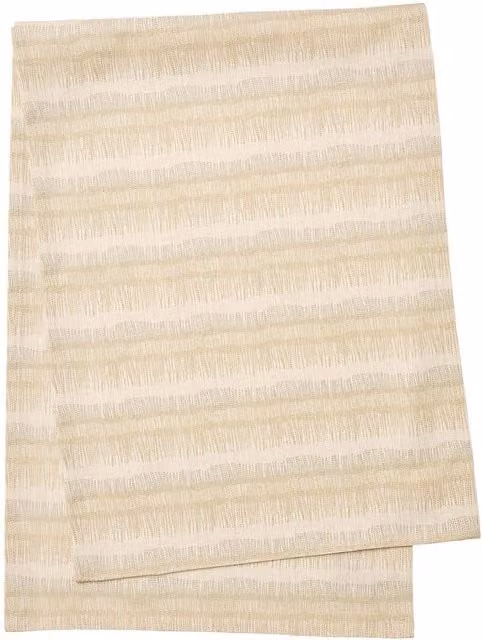 Murmur Moya Striped Cotton Table Runner in Yellow and Beige