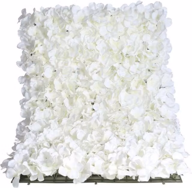 KDMD White Hydrangea Flower Wall Bundle, W: 120 cm, H: 180 cm
