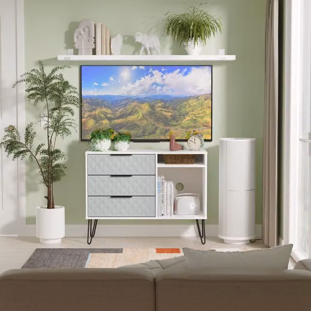 2 U Islay 3 Drawer TV Unit in Duck Egg Blue