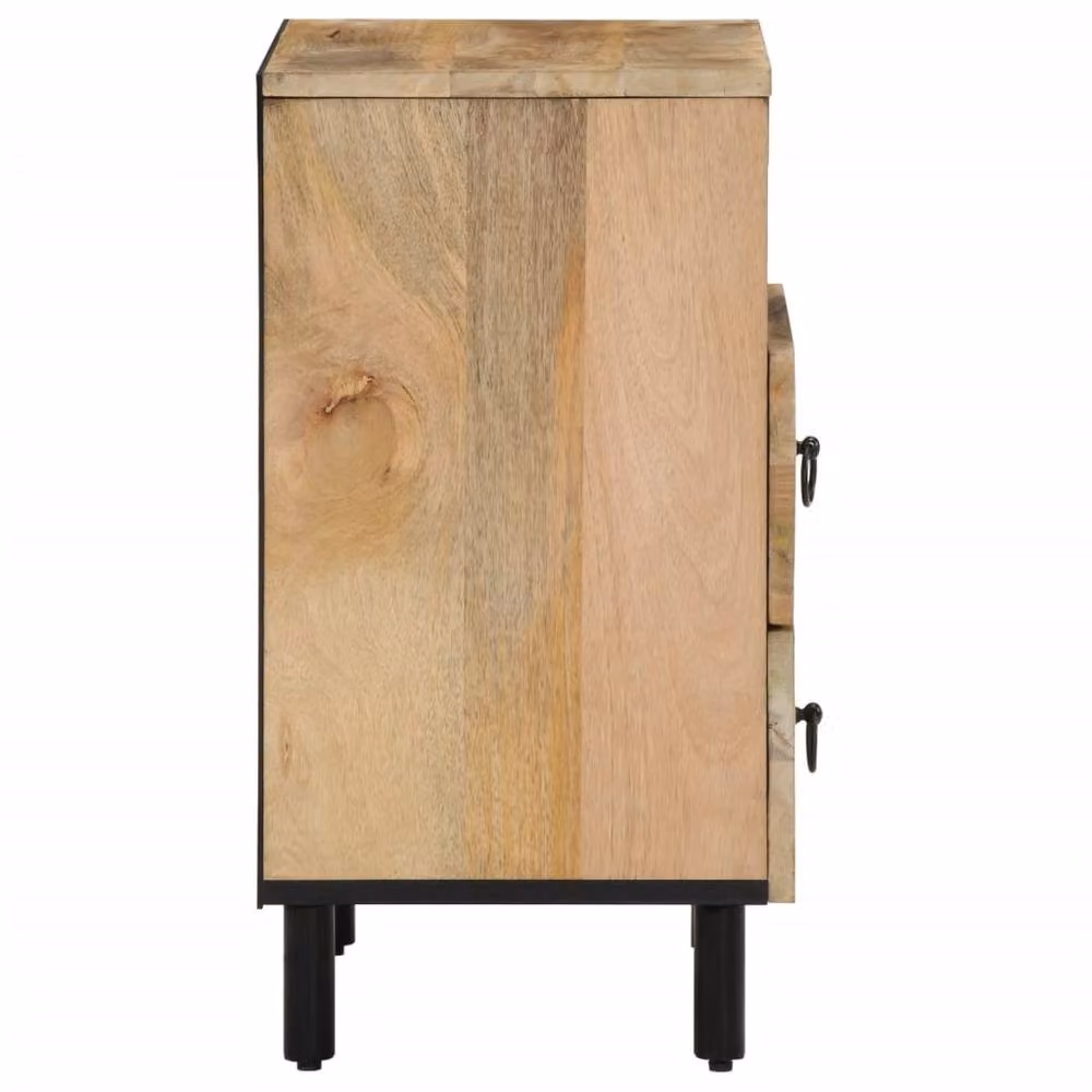 Berkfield Home Bedside Cabinet in Brown Solid Mango Wood, W/D/H: 50 x 33 x 60 cm – 4