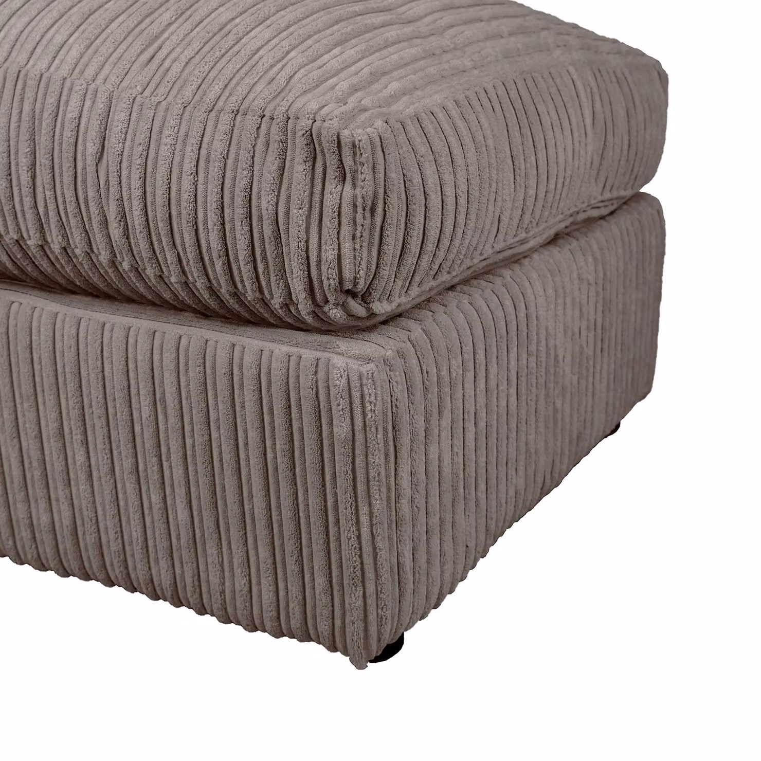 LUXURY LIFE Collingdale Grey Jumbo Cord Fabric Cube Footstool W/D/H: 60 x 60 x 60 cm – 3
