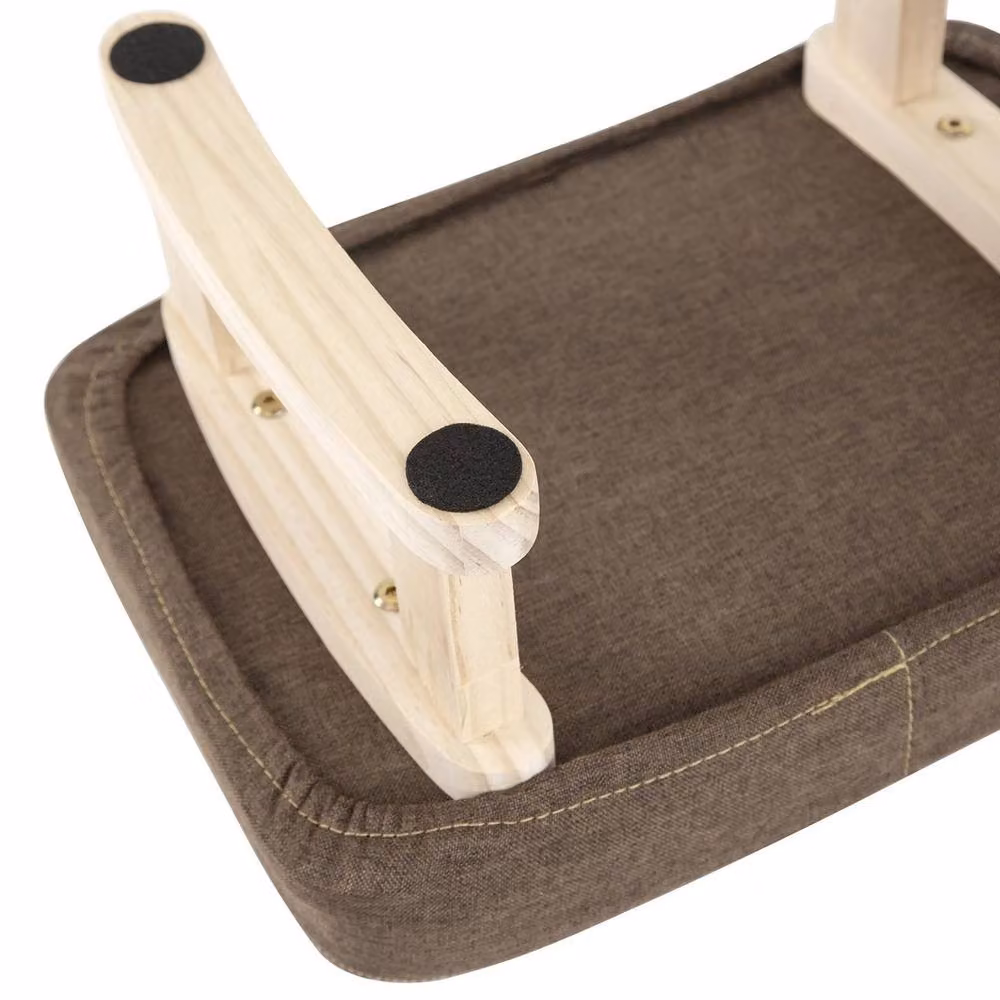 EONLION Wooden Footstool Ottoman in Brown, Width: 100 cm – 2
