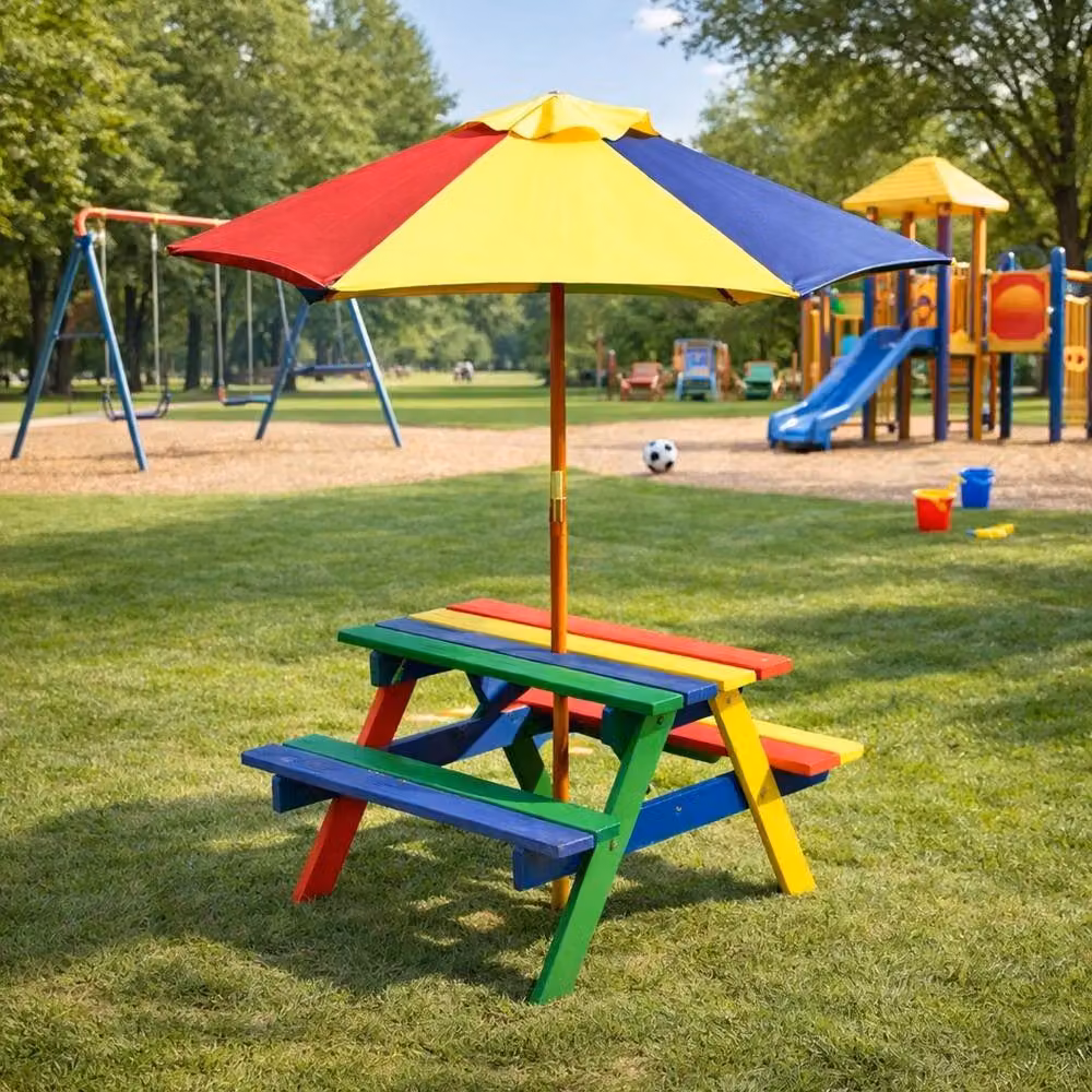 Kelvenix Multicolour Wooden Rainbow Garden Picnic Table – 2