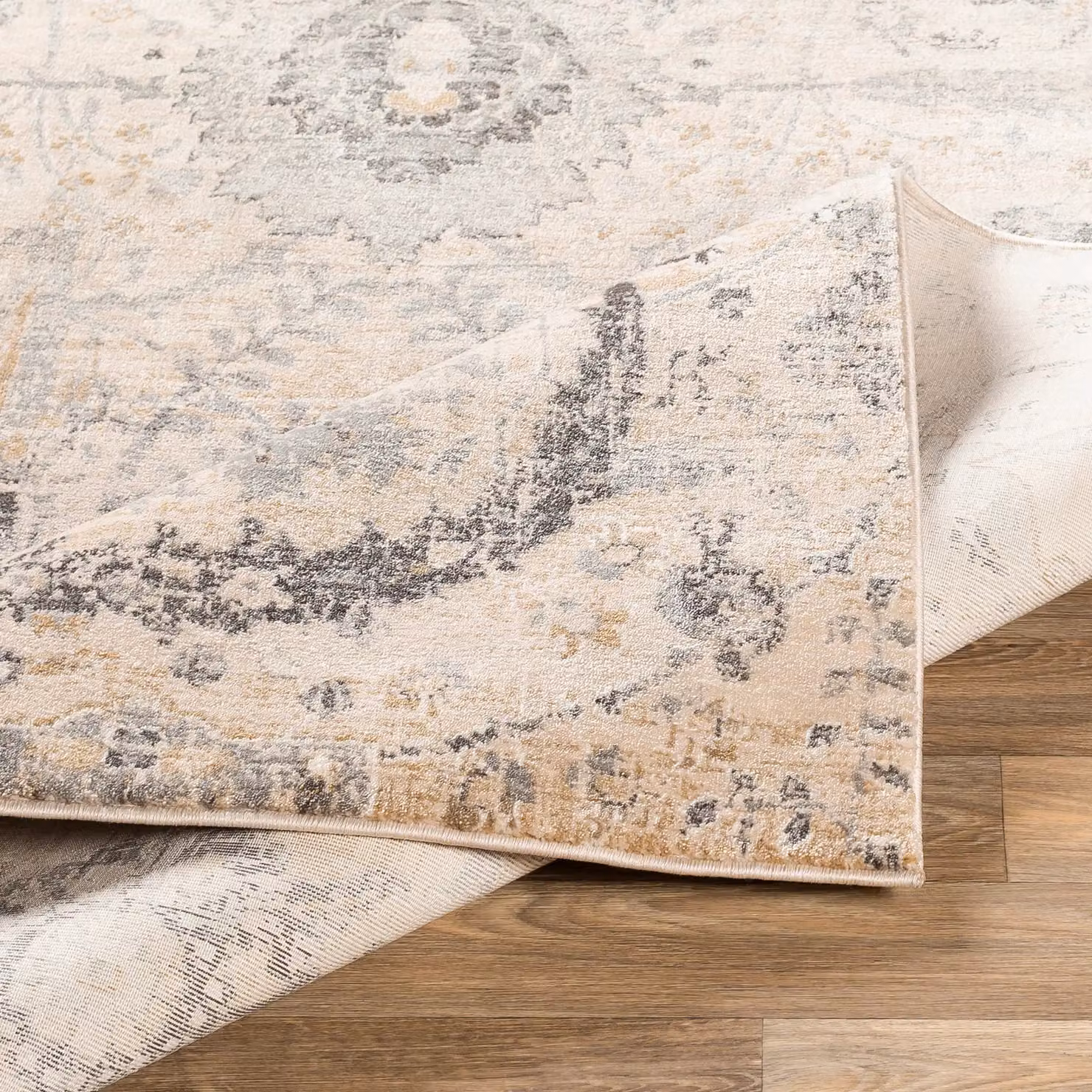 Livabliss Traditional Floral Boho Living Room Rug in Beige, Grey, Black and White, W: 200 cm, D: 275 cm – 2