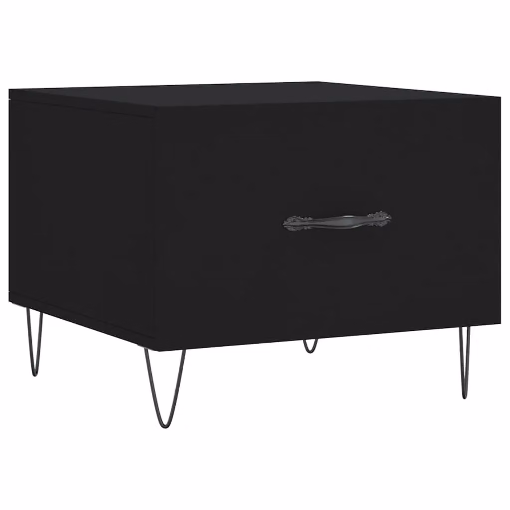 Berkfield Home Set of 2 Black Square Coffee Tables in Engineered Wood, W/D/H: 50 x 50 x 40 cm – 4