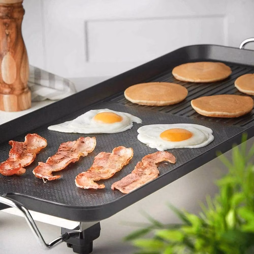NESTLUNE Black Electric Teppanyaki Grill Tabletop BBQ Hot Plate – 4