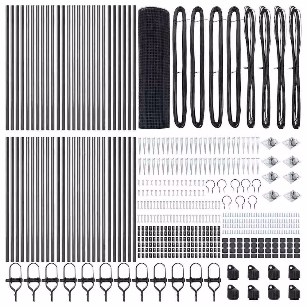 Berkfield Home Modern Welded Wire Fence with 13 Spike Posts, Grey Steel – 4