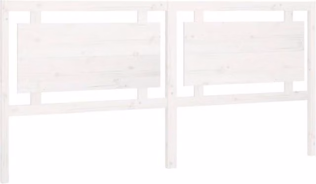 Berkfield Home White Rustic Solid Pine Wood Bed Headboard W/D/H: 205.5 x 4 x 100 cm