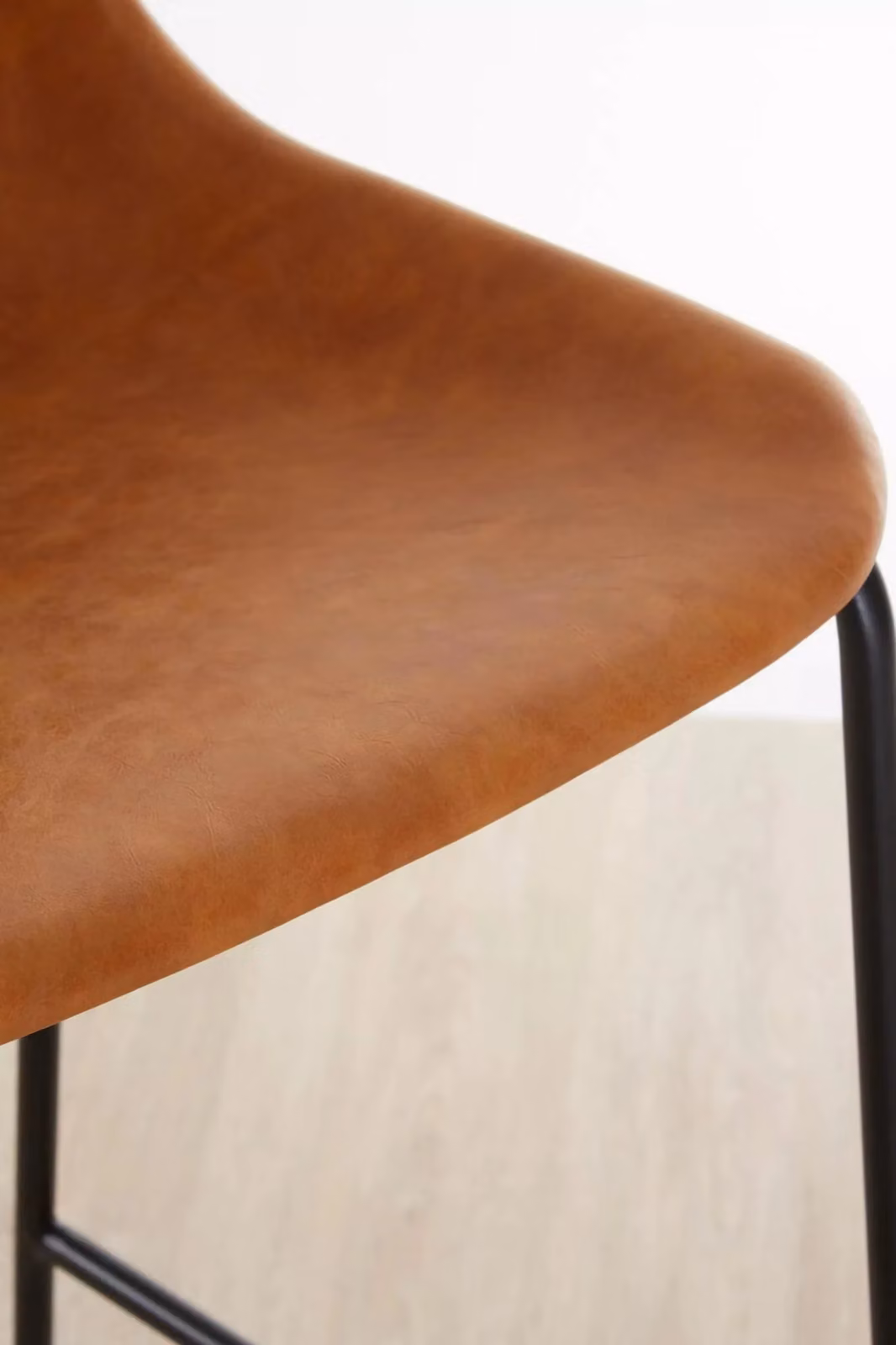 Orsina Orange Synthetic Leather Bar Stool with Black Metal Legs – 5