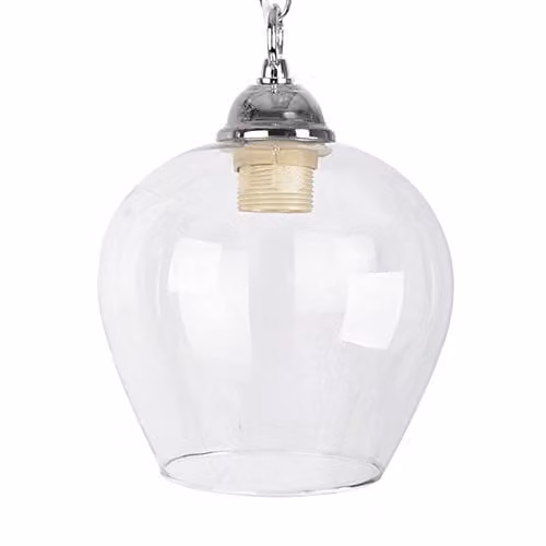 MiniSun Classic Style Clear Glass Bell Dome Ceiling Light Shade, Shade Width: 18 cm