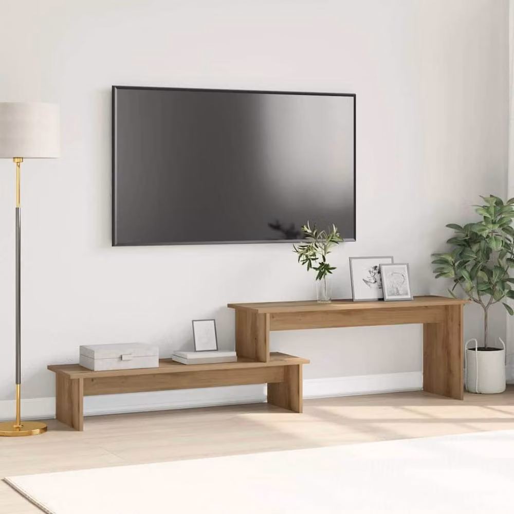 Berkfield Home Artisan Oak TV Cabinet in Brown, W: 180 cm, D: 43 cm, H: 43 cm – 2
