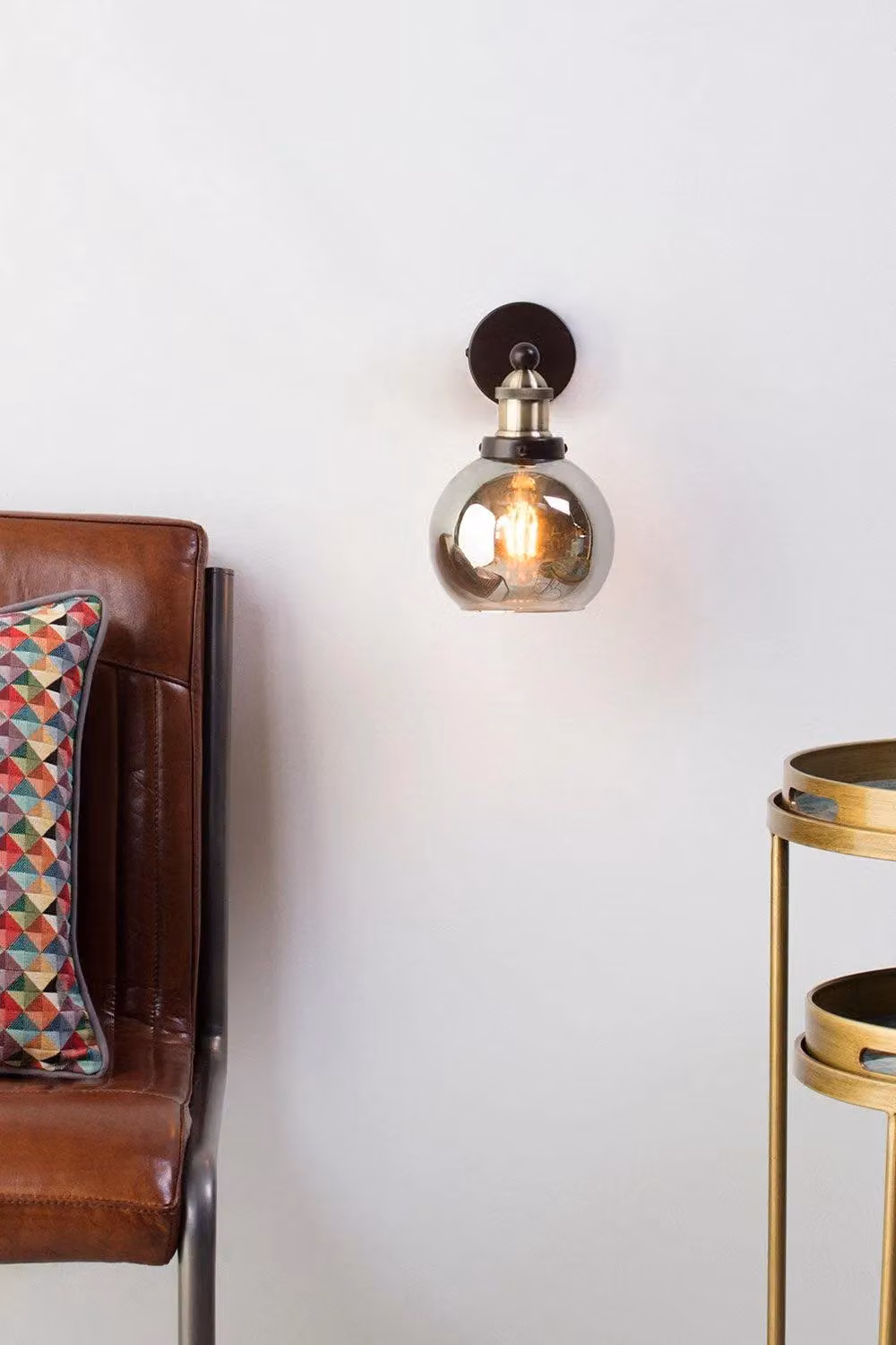 BHS Lighting Carter Bronze Metal Wall Light with Transparent Glass Sphere – 2