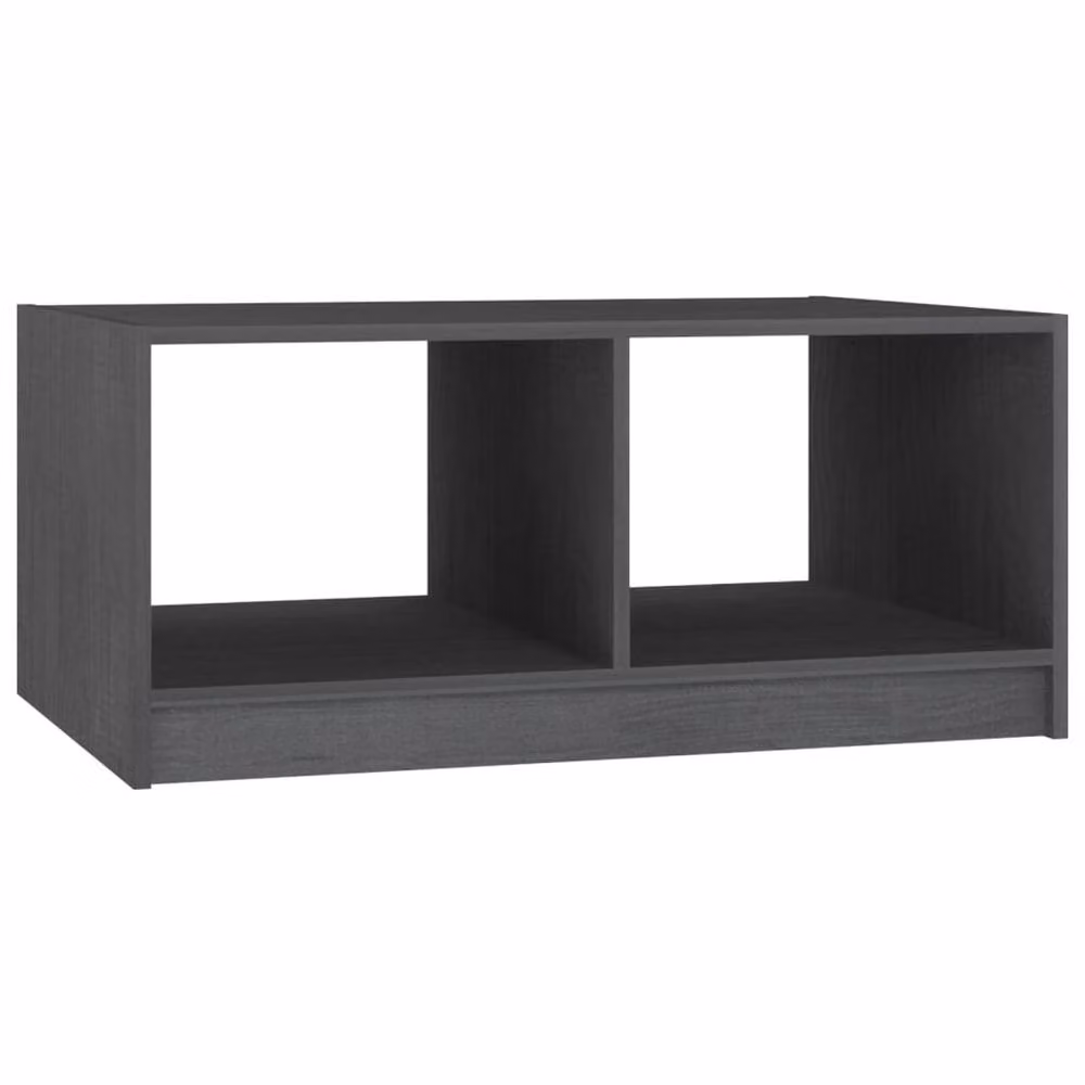 Berkfield Home Modern Rectangular Coffee Table in Grey Solid Pinewood, W: 75 cm, D: 50 cm, H: 33.5 cm – 2