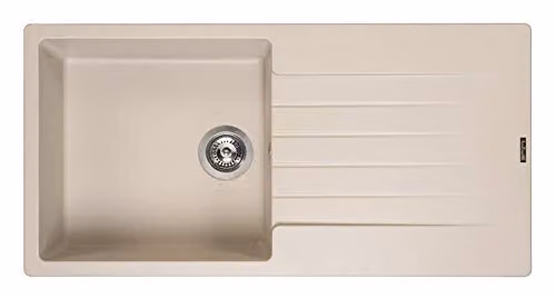 Reginox Harlem10 Single Bowl Kitchen Sink, Caffe Granite Composite, Reversible Inset, W: 58 cm, D: 52 cm, H: 30 cm