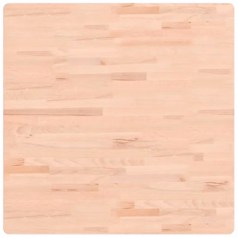 Berkfield Home Square Solid Wood Beech Table Top, Brown, W/D/H: 80 x 80 x 2.5 cm
