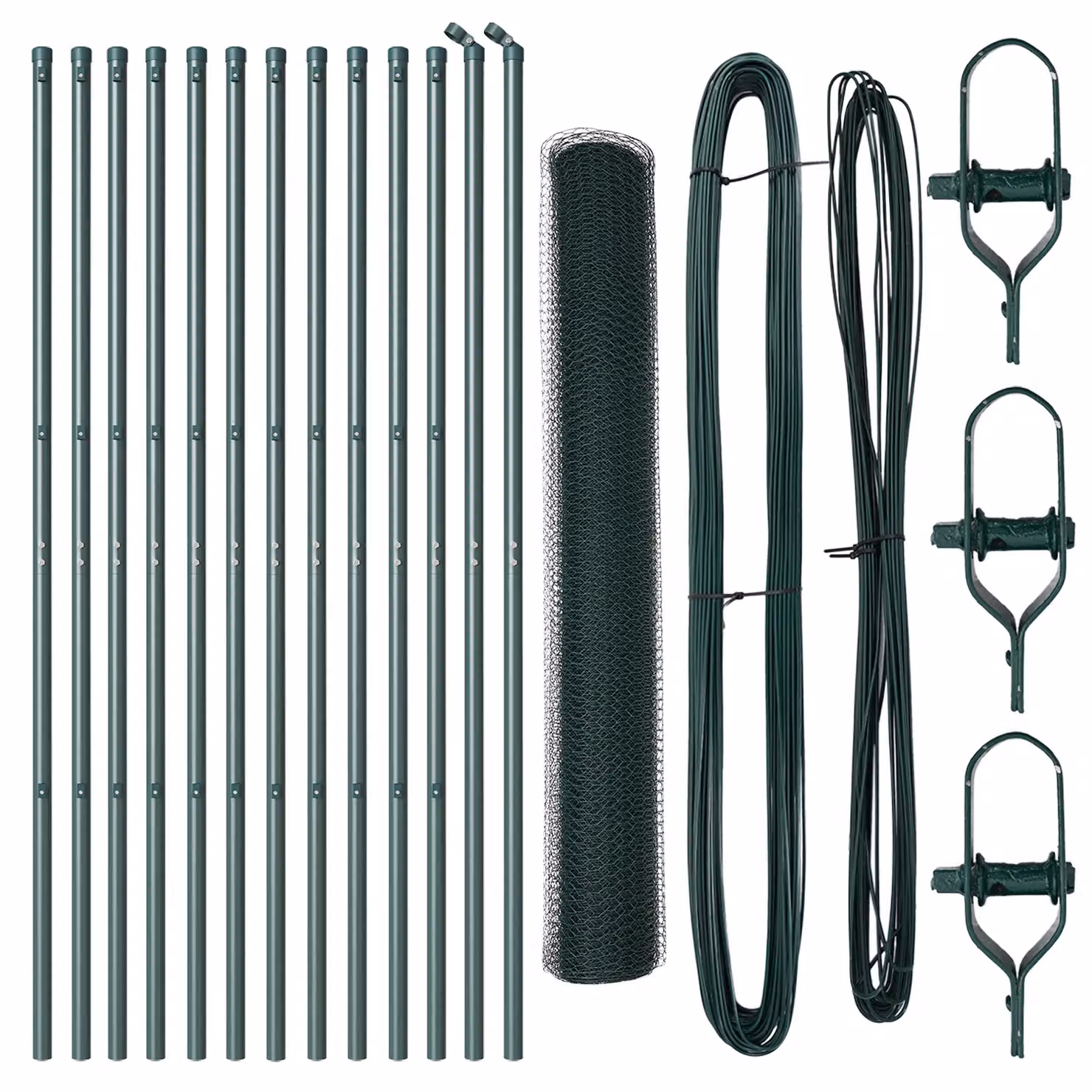 Berkfield Home Set of 2 Forest Green Powder-Coated Metal Mesh Fencing, H: 1.0 m x W: 25 m – 2