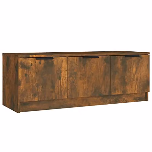 vidaXL TV Cabinet in Smoked Oak, Engineered Wood Media Unit and Sideboard, W/D/H: 102 x 35 x 36.5 cm