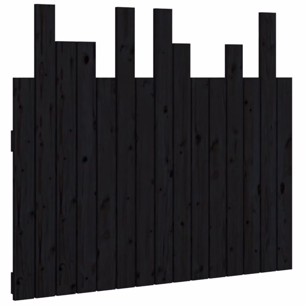Berkfield Home Black Rustic Solid Pine Wood Wall Mount Headboard W/D/H: 95.5 x 3 x 80 cm – 2