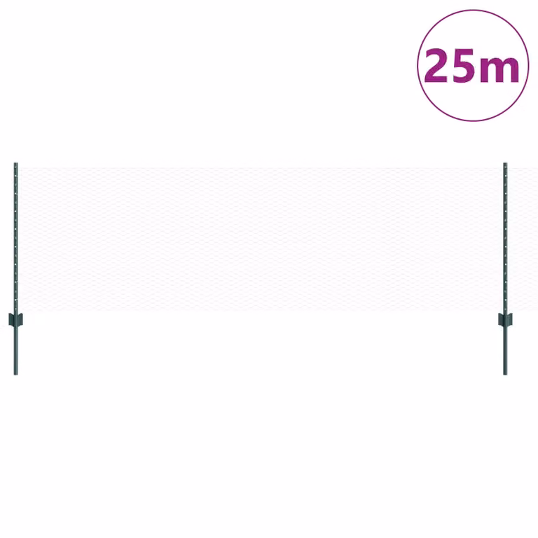 Berkfield Home Green Galvanised Steel U-Channel Fence Posts, 11 Pieces, Height: 80 cm