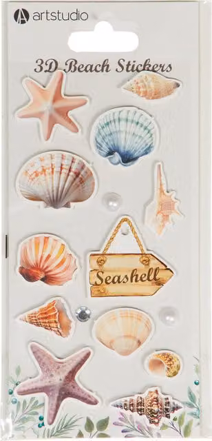 Art Studio 3D Beach Sticker Sheet in Multicolour
