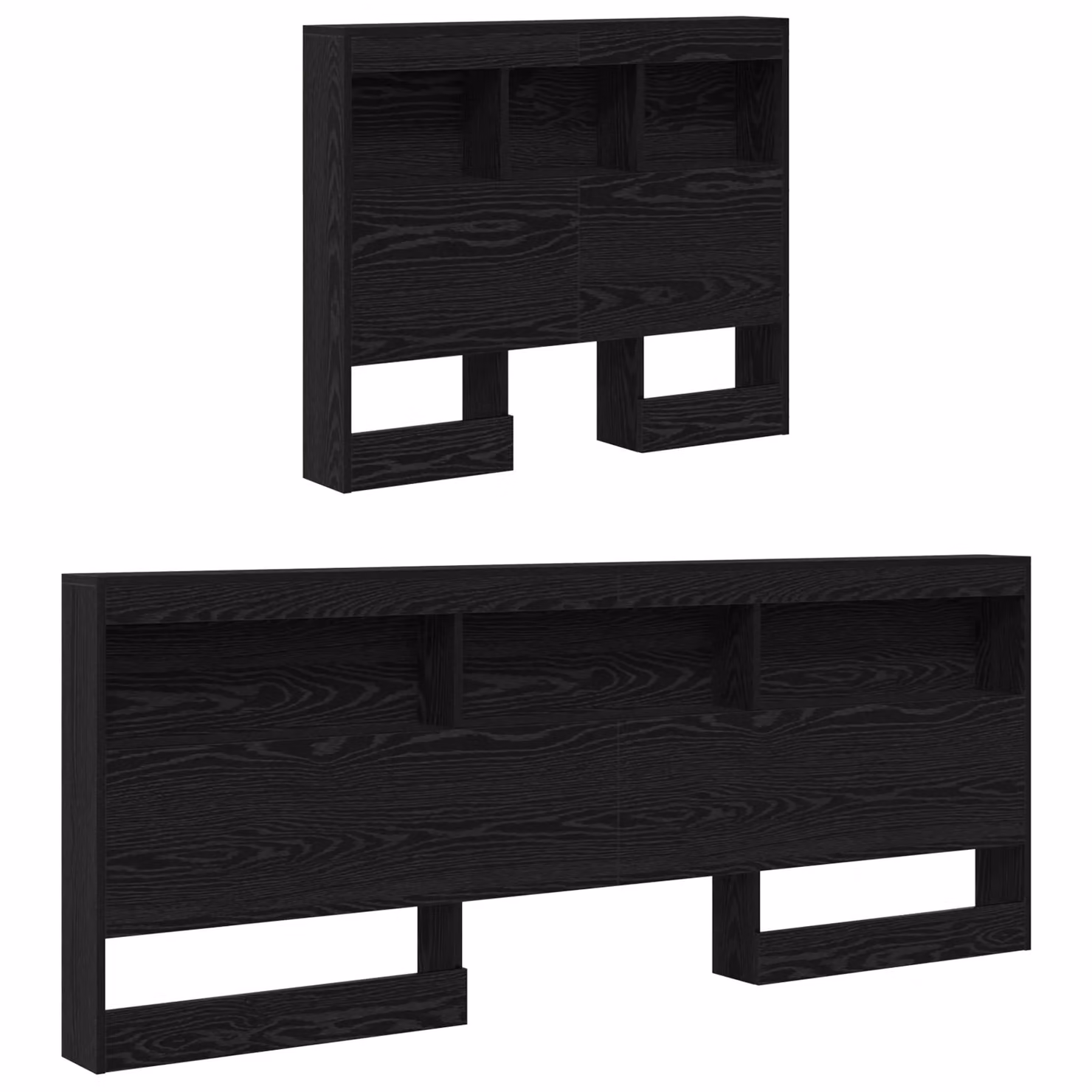 Berkfield Home Black Oak Storage Headboard with Integrated Shelf, Width: 100 cm – 3