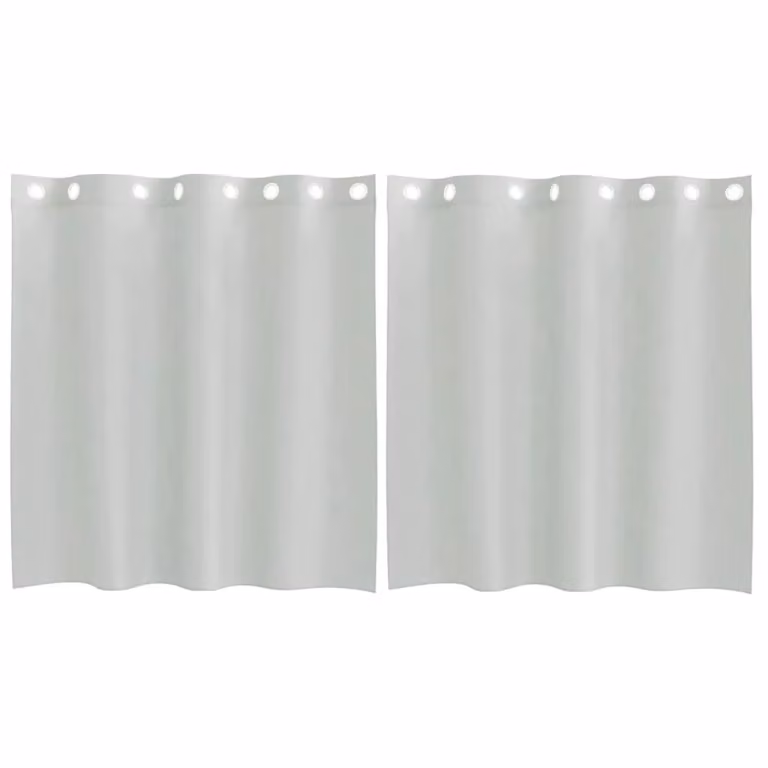 Berkfield Home Grey Voile Fabric Panel Curtains with Eyelets, 2 Pack, W: 140 cm, H: 140 cm