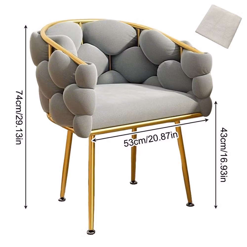 Ventryn Modern Single Backrest Accent Chair with Armrests in Grey – 2