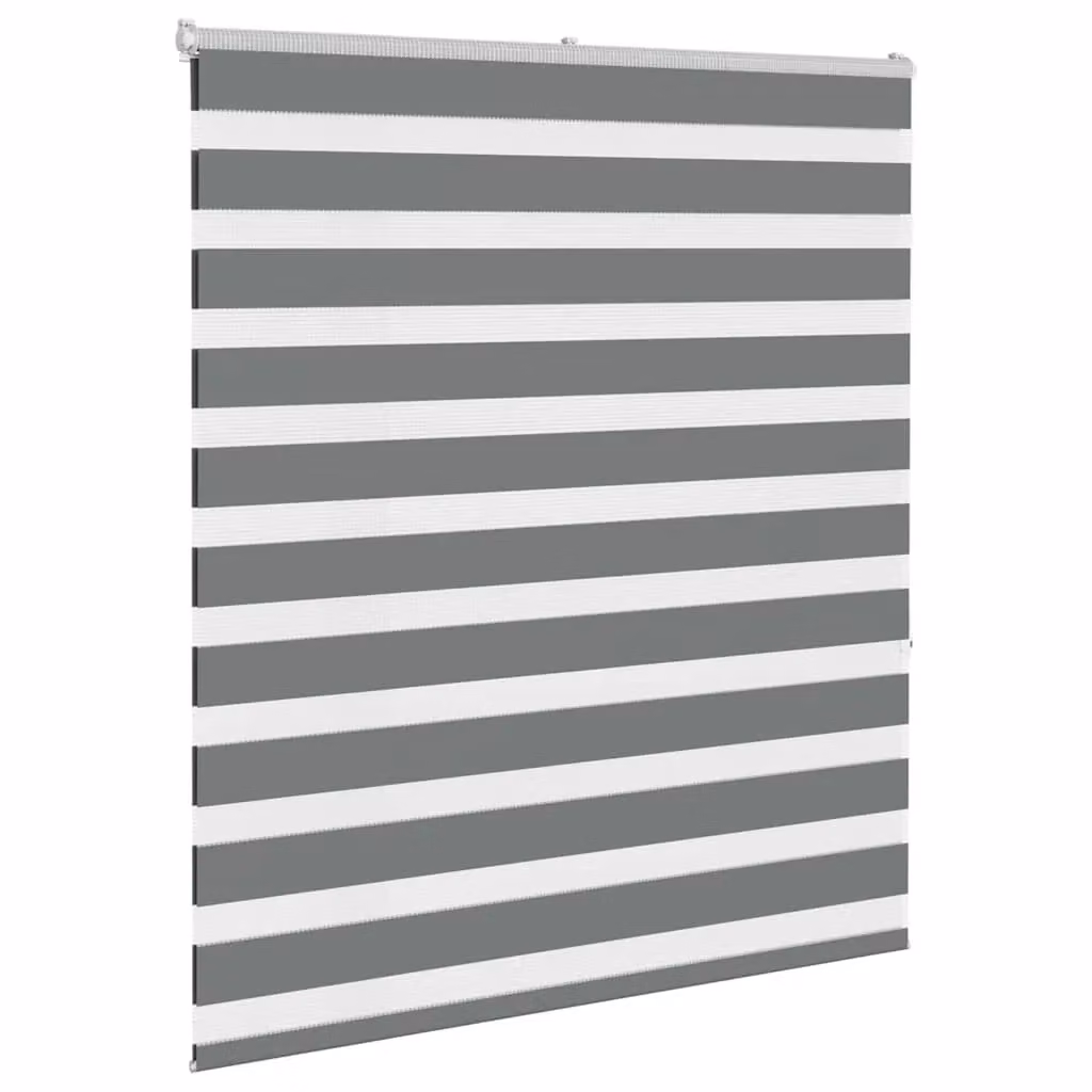Berkfield Home Grey Polyester Zebra Day and Night Blind W: 125 cm, H: 150 cm – 3