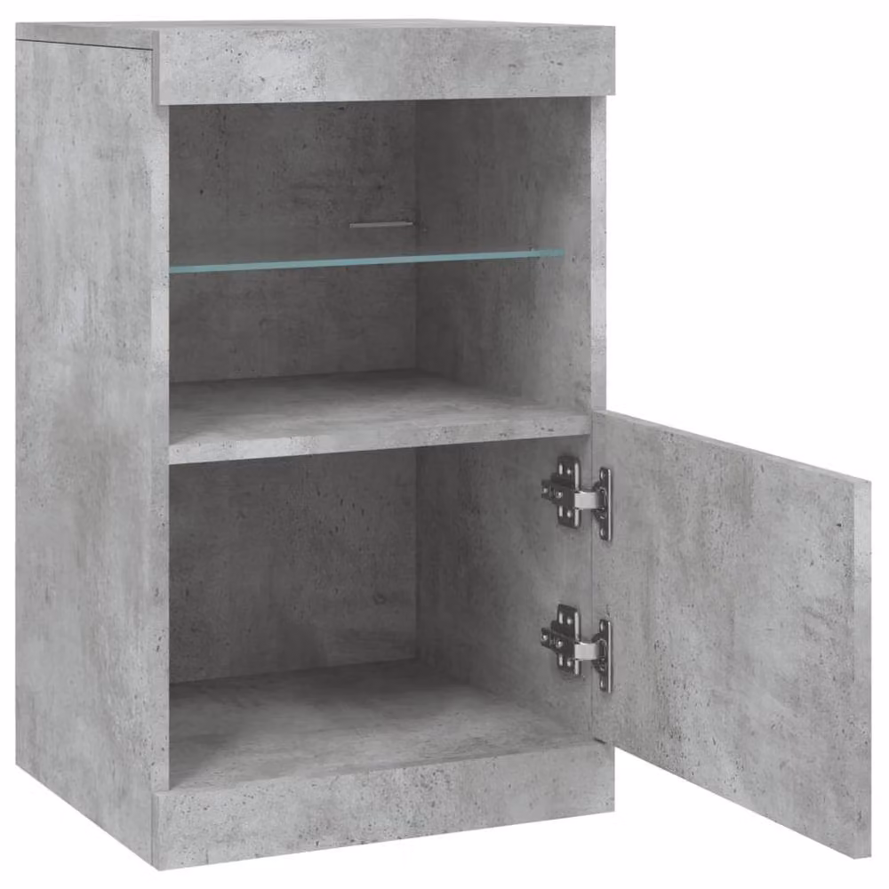 Berkfield Home Modern Sideboard with Integrated LED Lights in Concrete Grey, W/D/H: 41 x 37 x 67 cm – 5