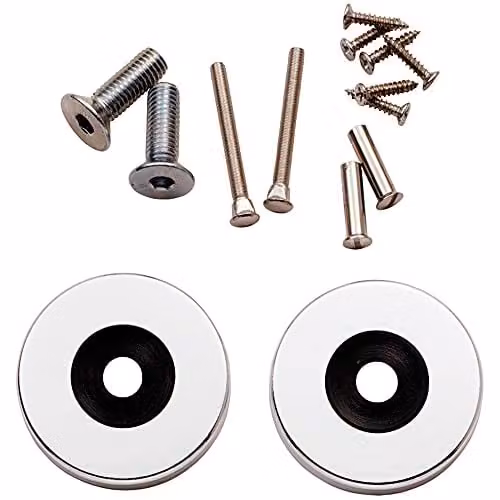 Loops Rosette Set for Aluminium Pull Handles, Satin Anodised Aluminium, Diameter: 52 mm