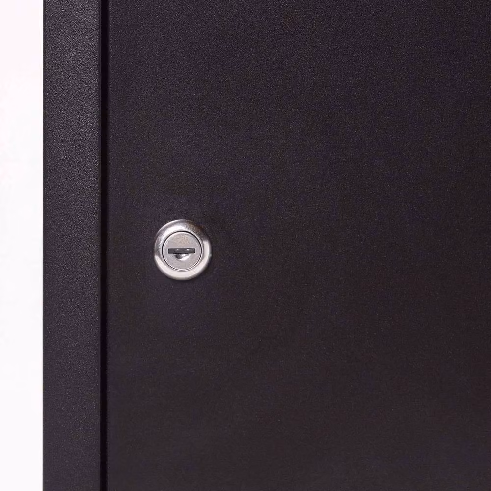 Havendro Black Steel Wall Mounted Outdoor Parcel Box and Secure Delivery Postbox, H 58.0 cm x W 44.5 cm x D 32.0 cm – 3