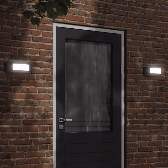 Berkfield Home Set of 2 Black Stainless Steel Modern Outdoor Wall Lights for Garden