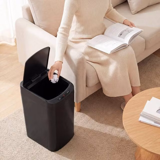 KORVIXA Black Automatic Touchless Motion Sensor Kitchen Bin W/D/H: 60 x 23 x 42.1 cm – 1