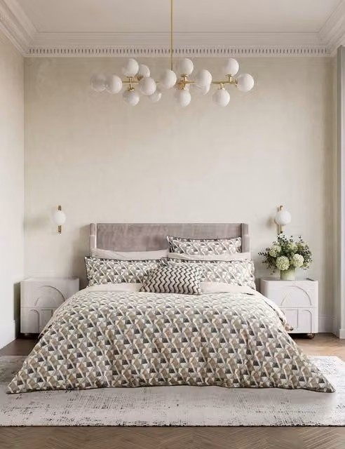 Bedeck of Belfast Harun Pure Cotton Bedding Set, Charcoal Mix, W: 140 cm x L: 200 cm