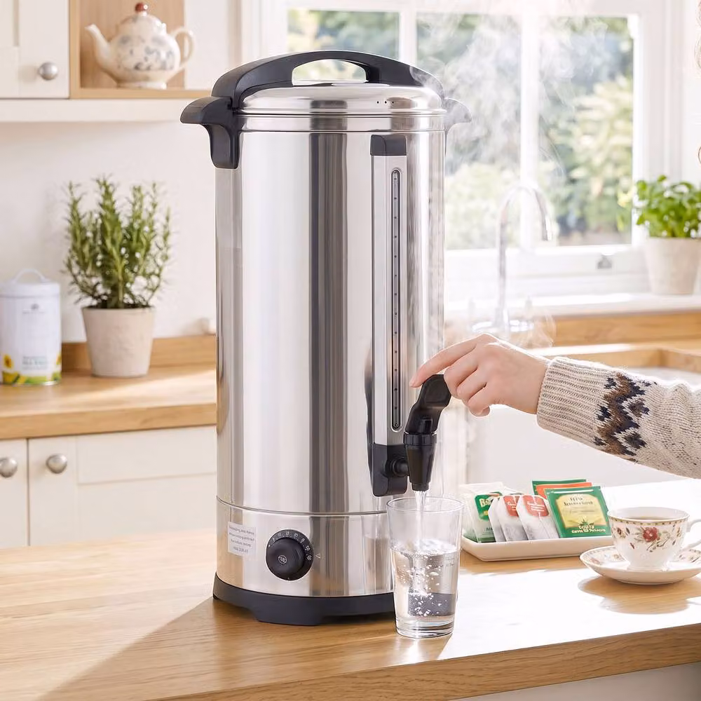 HOMCOM 24L Stainless Steel Catering Tea Urn with Keep Warm Function, Silver – 2