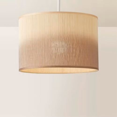 ValueLights Mollie Ombre Natural Bamboo Drum Easy Fit Ceiling Pendant Lamp Shade, Brown, Width: 30 cm – 1