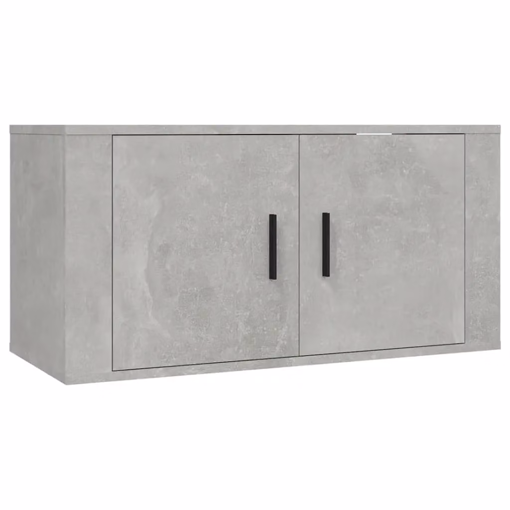 Berkfield Home Wall Mounted TV Cabinet in Grey with Hinged Doors and Internal Shelves, W/D/H: 80 x 40 x 40 cm – 2