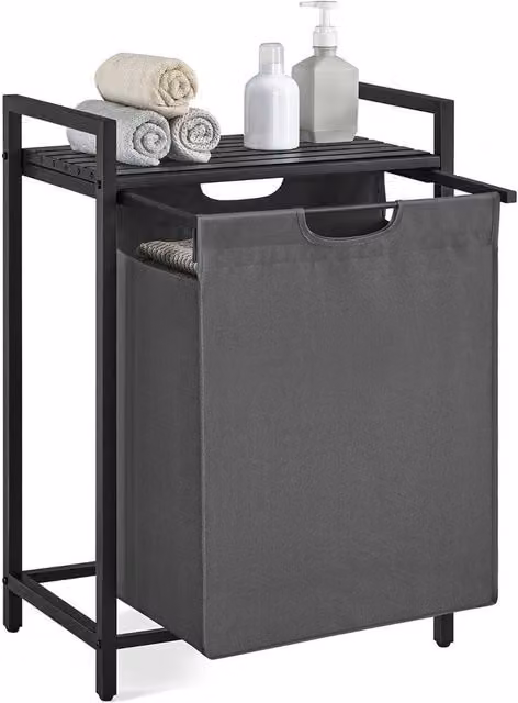 Kelvenix Grey Pull-Out Laundry Hamper with Removable Bag – 1
