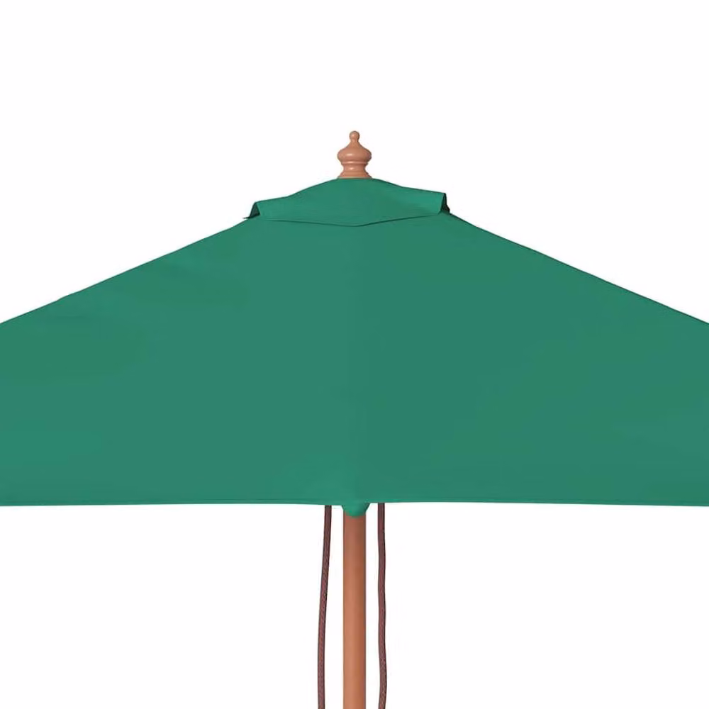 Berkfield Home Outdoor Parasol with Wooden Pole, Green, W: 200 cm, D: 150 cm – 3