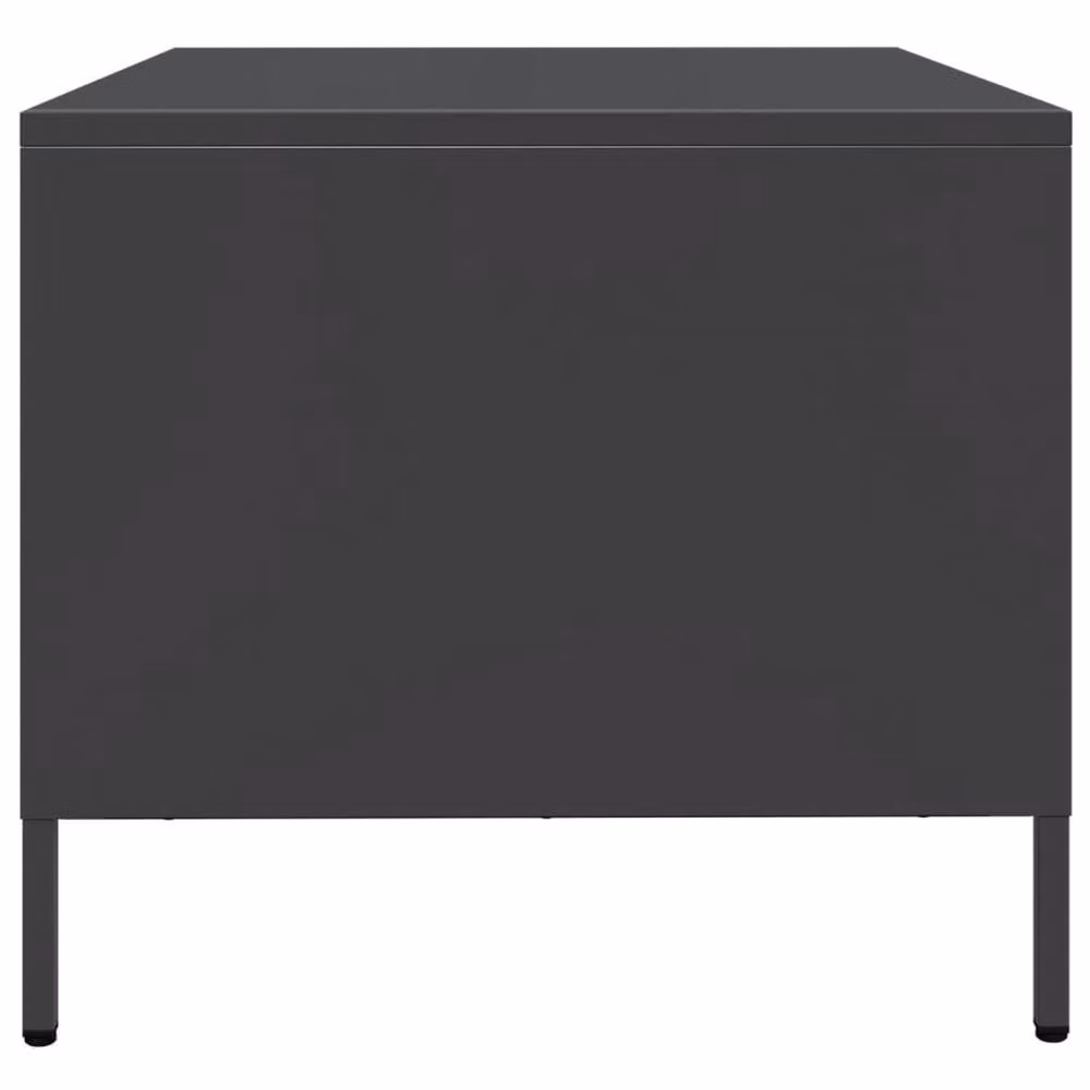 Berkfield Home TV Cabinet in Matt Black Cold-rolled Steel, W: 68 cm, D: 50 cm, H: 43.5 cm – 5