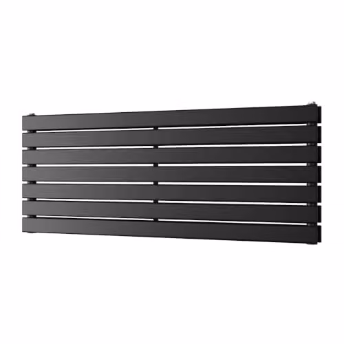 UK Radiators Typhoon Axis Black Horizontal Designer Double Panel Steel Radiator W: 120 cm, H: 47.6 cm – 2