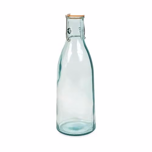 Verano Spanish Ceramics Clear Recycled Glass Classic Bottle, 1L – 2