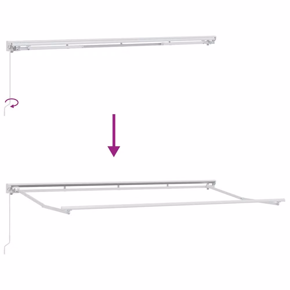 Berkfield Home Wall-Mounted Retractable Folding Arm Awning in Anthracite, White and Grey – 4