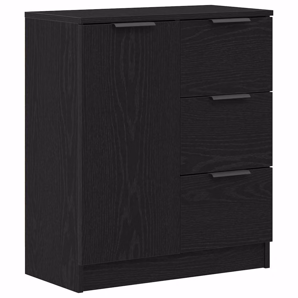 Berkfield Home Set of 2 Modern Black Oak Sideboards in Engineered Wood, W/D/H: 60 x 30 x 70 cm – 4