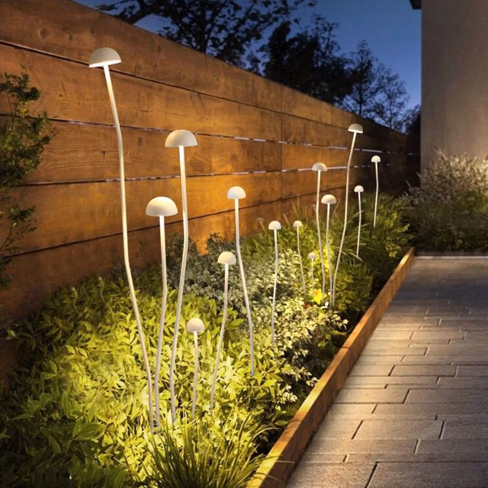 Quipulse White Aluminium LED Outdoor Mushroom Bollard Garden Light, Height: 60 cm – 2