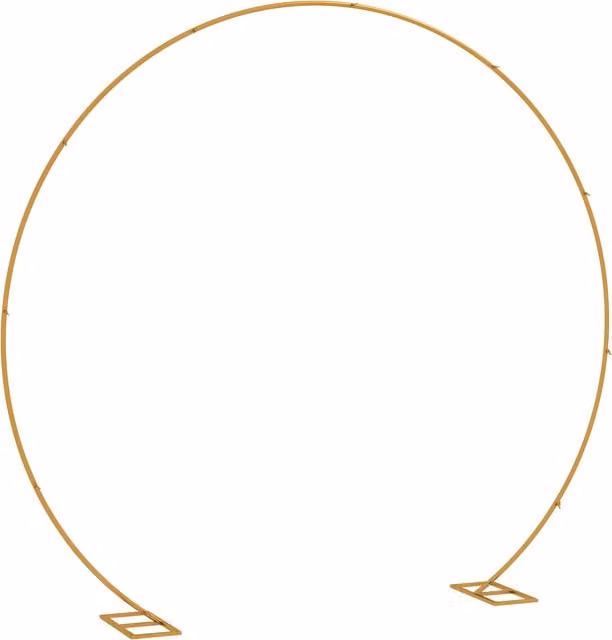Outsunny Gold Metal Round Wedding Arch Backdrop Stand, 280cm